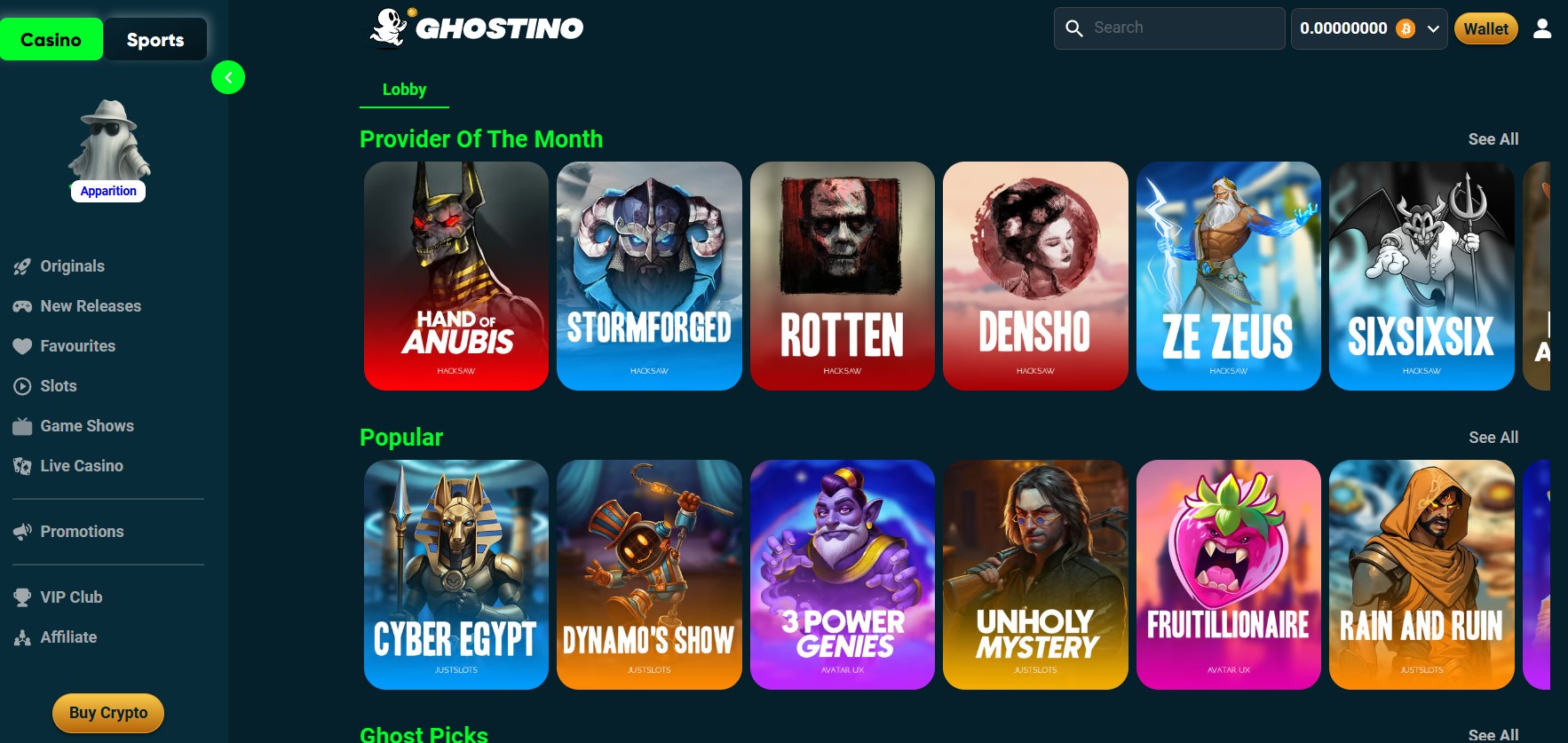 Ghostino Home Page