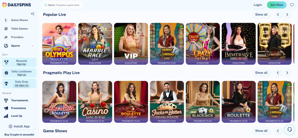 Daily Spins Live